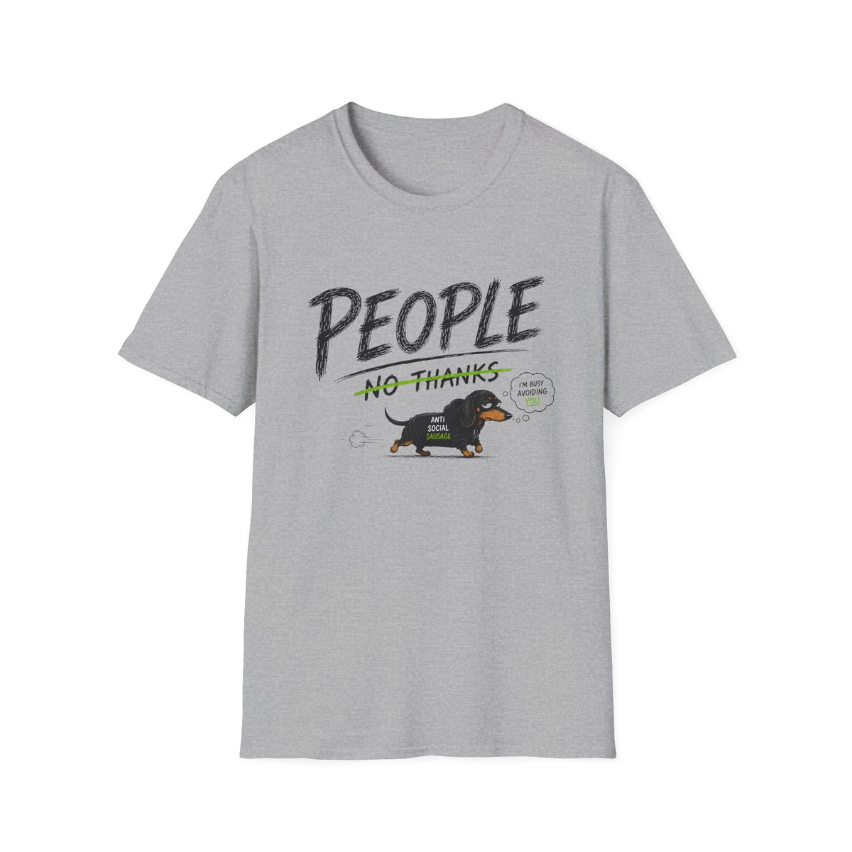 People - No Thanks Dachshund T-Shirt