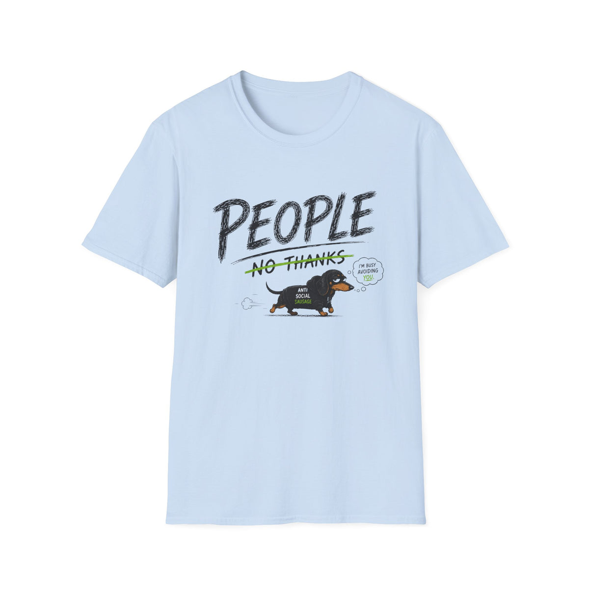 People - No Thanks Dachshund T-Shirt